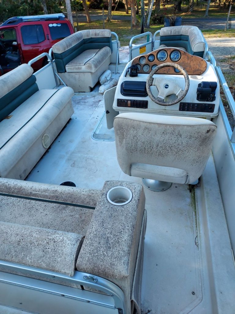 Distressed Hurricane Fun Deck - Topside Boat Cleaning - Mobile Boat  Detailing